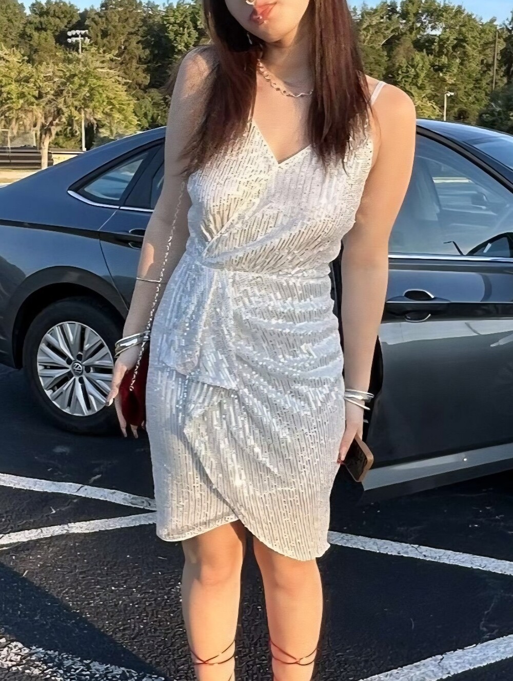 Silver Sequin bodycon dress size small